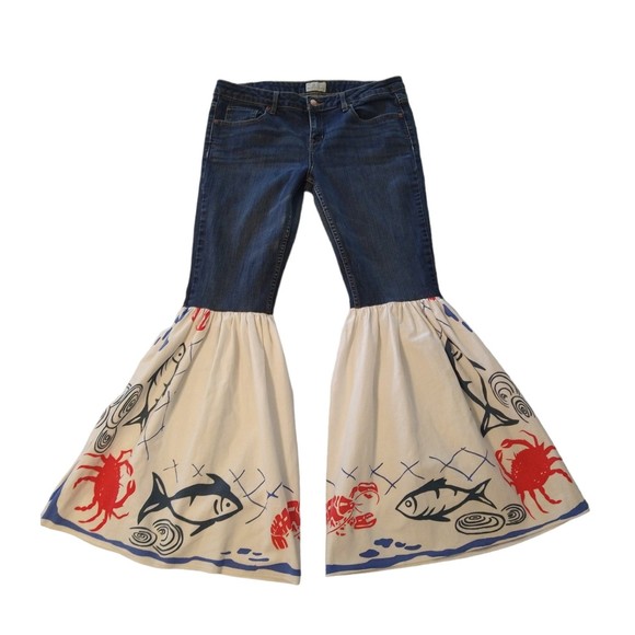 Aeropostale Bayla flared jeans 11/12 Reg Boho Beachy Hippie Cottage Core - Picture 8 of 14